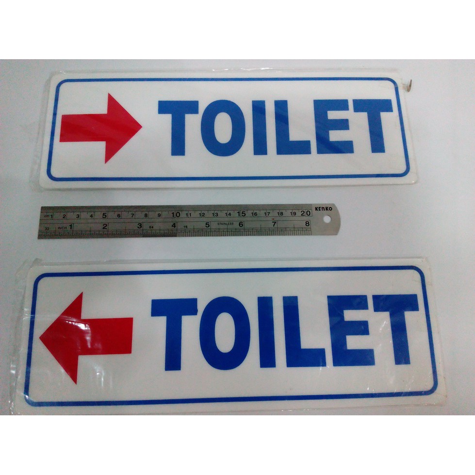 panah petunjuk TOILET  WC  KAMAR MANDI bahan sign board 