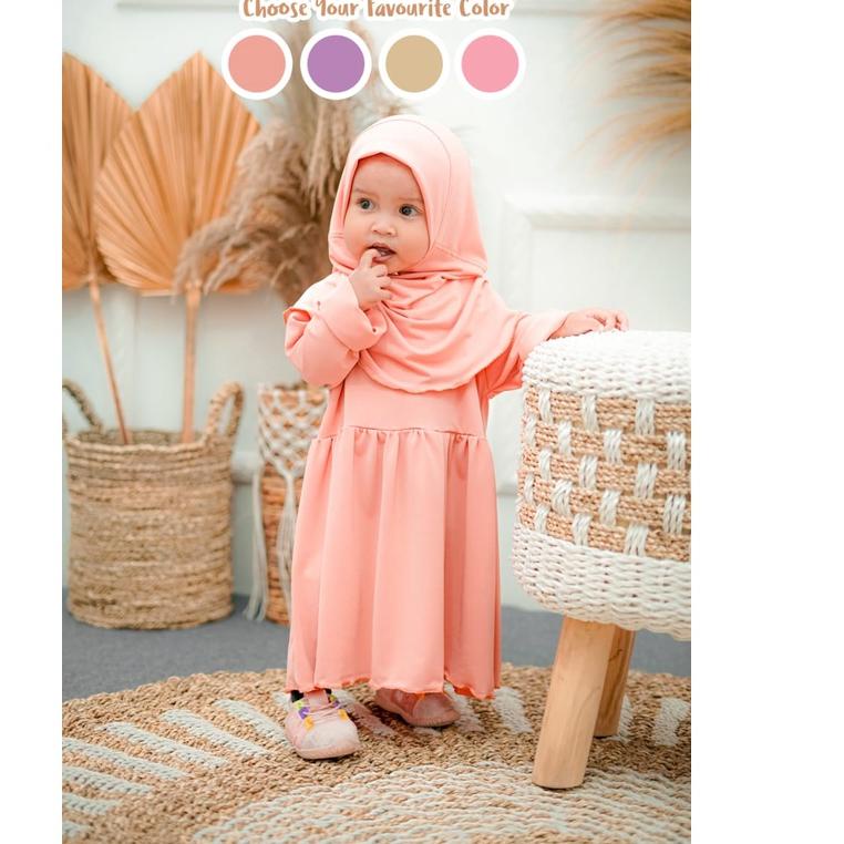➮ TWIN TIGER AMIRA GAMIS SET DRESS DAN HIJAB DRESS ANAK PEREMPUAN ♬