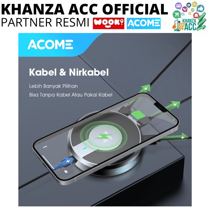 KHANZAACC ACOME AWC01 Wireless Charging QI Quick Charge 10W 4Port