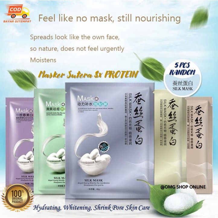 5 Pcs RANDOM Masker Wajah Sutra One Spring Facial Sheet Mask Silk Mask / Masker Wajah Glowing dan Masker Pemutih Wajah / Masker Wajah Organik Sutra ORIGINAL / Masker Korea Masker Komedo Jerawat Skincare TERBAIK