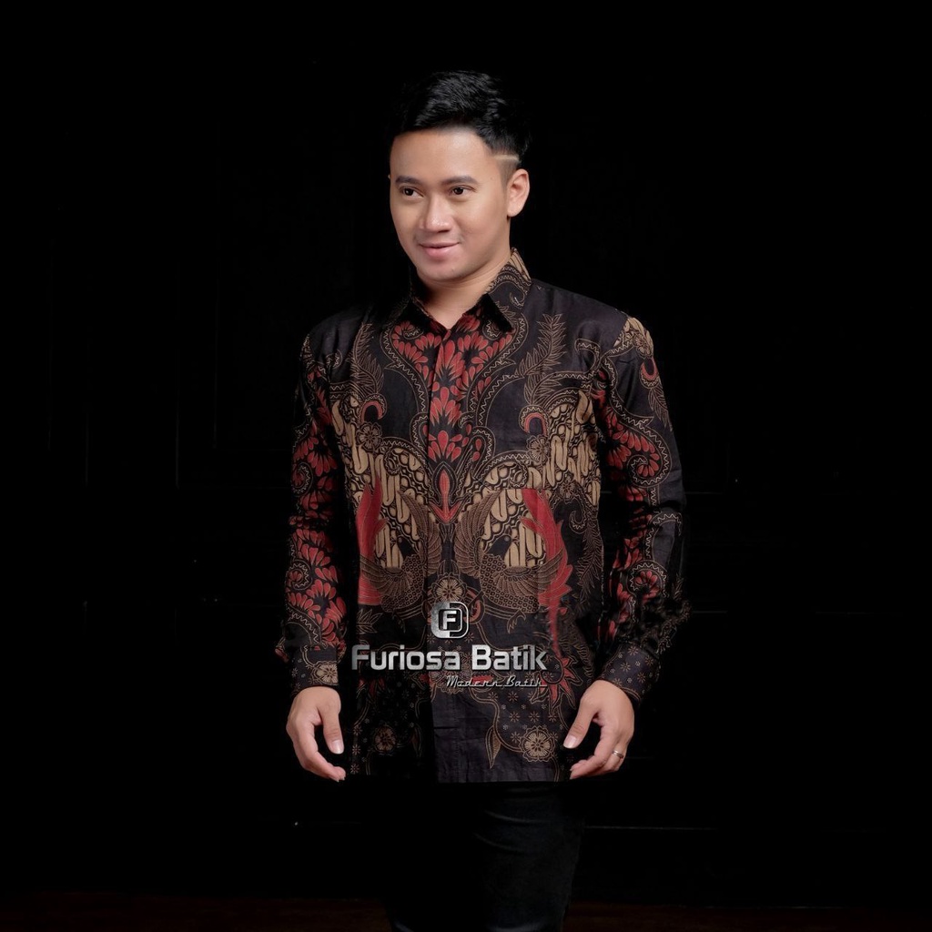 KEMEJA BATIK PRIA LENGAN PANJANG MURAH SERAGAM M L XL XXL