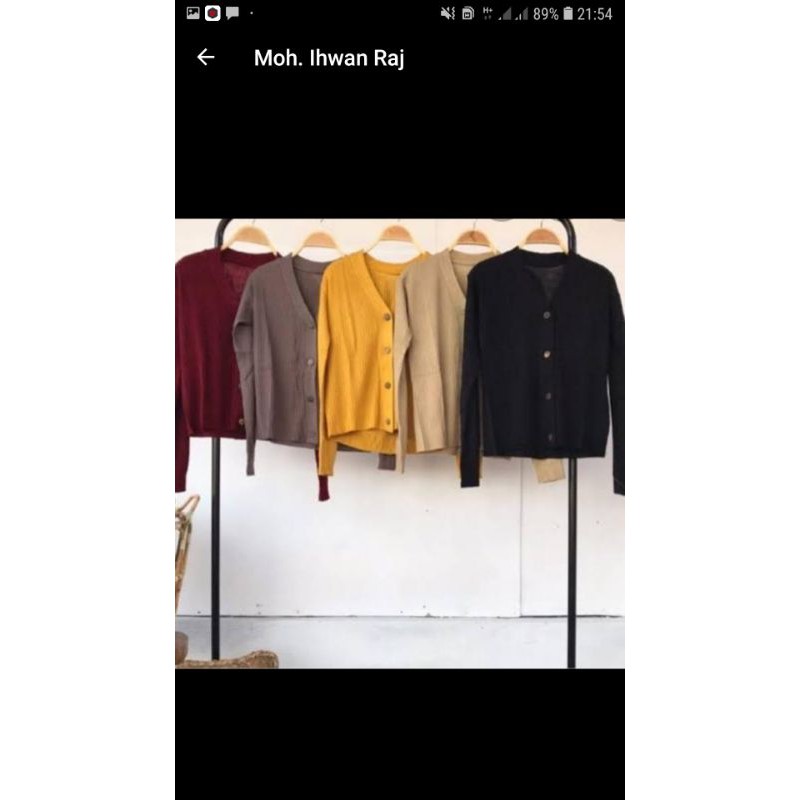 rajut crop kancing batok