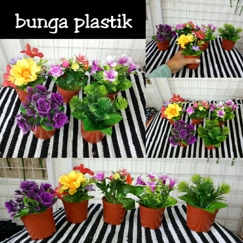 Bunga pot plastik mini..