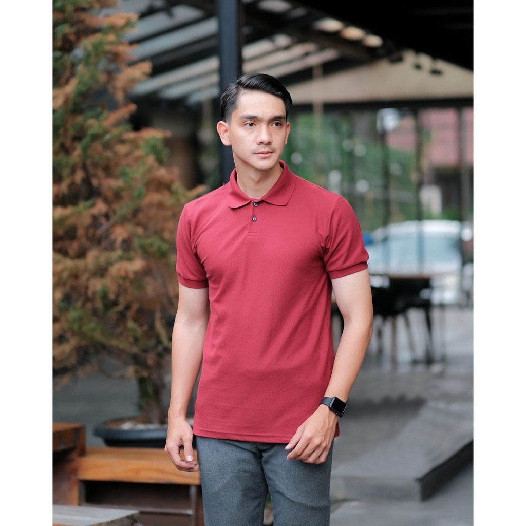 PREMIUM Kaos Polo Shirt Pria CVC Katun