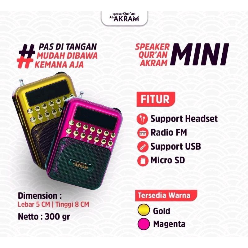 Speaker Qur'an Al-Akram Mini
