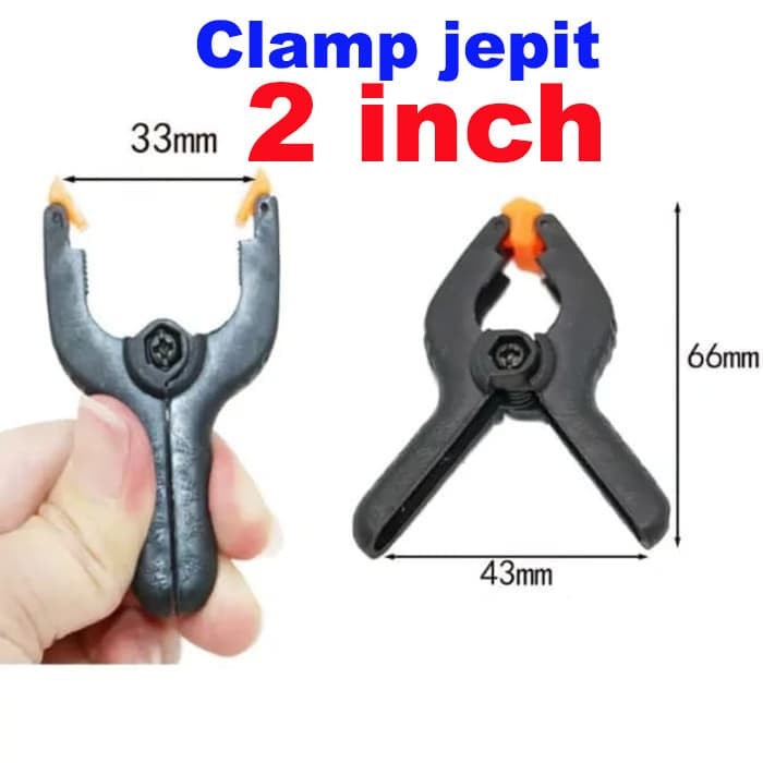 Spring Clamp 2&quot; 3&quot; 4&quot; 6&quot; 9&quot; - Nylon - Alat Penjepit Kayu Besi Catok