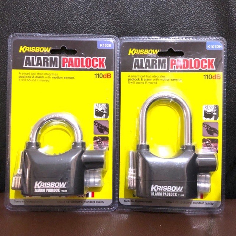 GEMBOK ALARM ANTI MALING KRISBOW PADLOCK SENSOR GETAR 110DB KUNCI PAGAR RUMAH TAHAN AIR