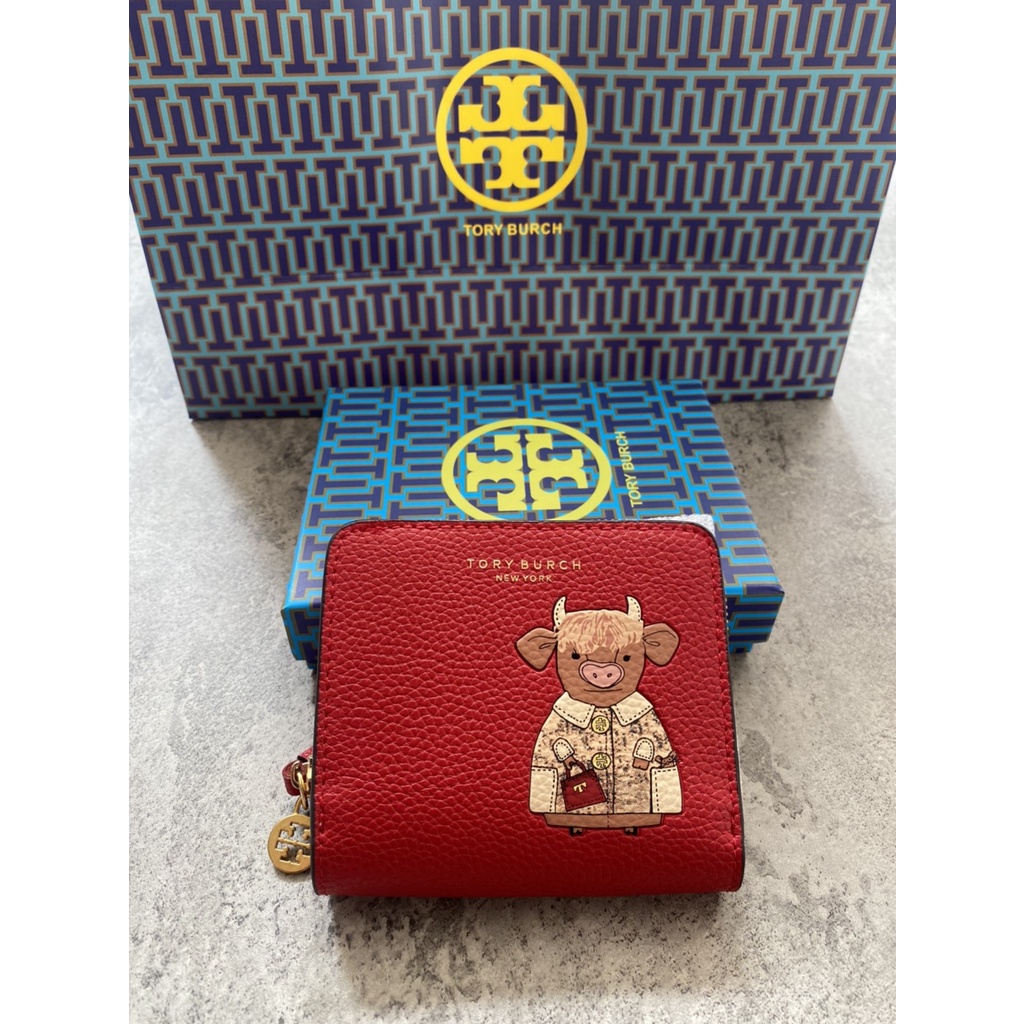 DOMPET WALLET TORY BURCH OZZIE THE OX SMALL MINI WALLET IN RED