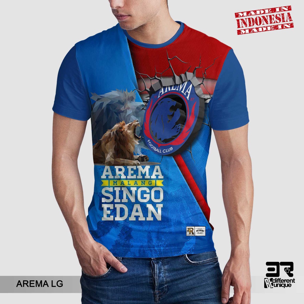 [ COD ] KAOS PRINTING GAMBAR TEAM SEPAK BOLA INDONESIA AREMA LG - BAJU DISTRO ORIGINAL MOTIF UNIK AT