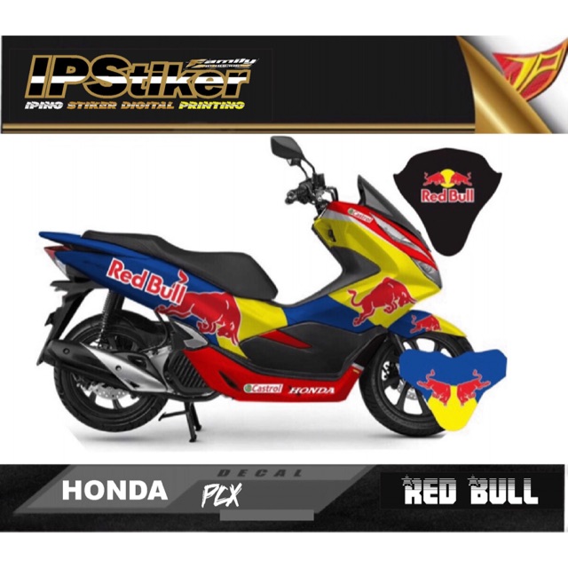 stiker honda  pcx motif Red Bull