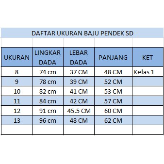 Kemeja/Baju Pendek seragam SD putih Bahan Oxford Seragam Sekolah