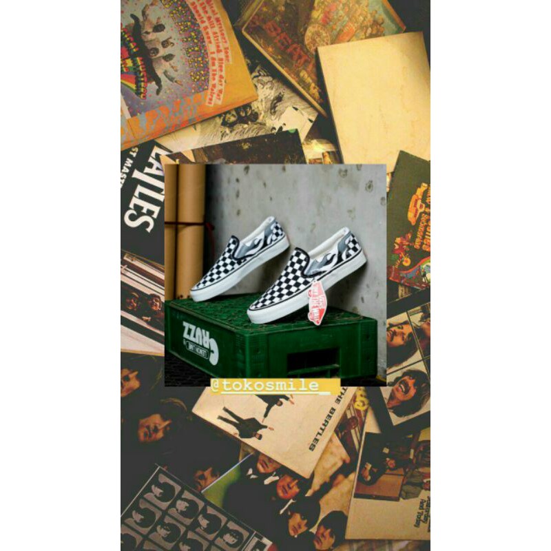 Vans Slipon Checkboard Flame Black White