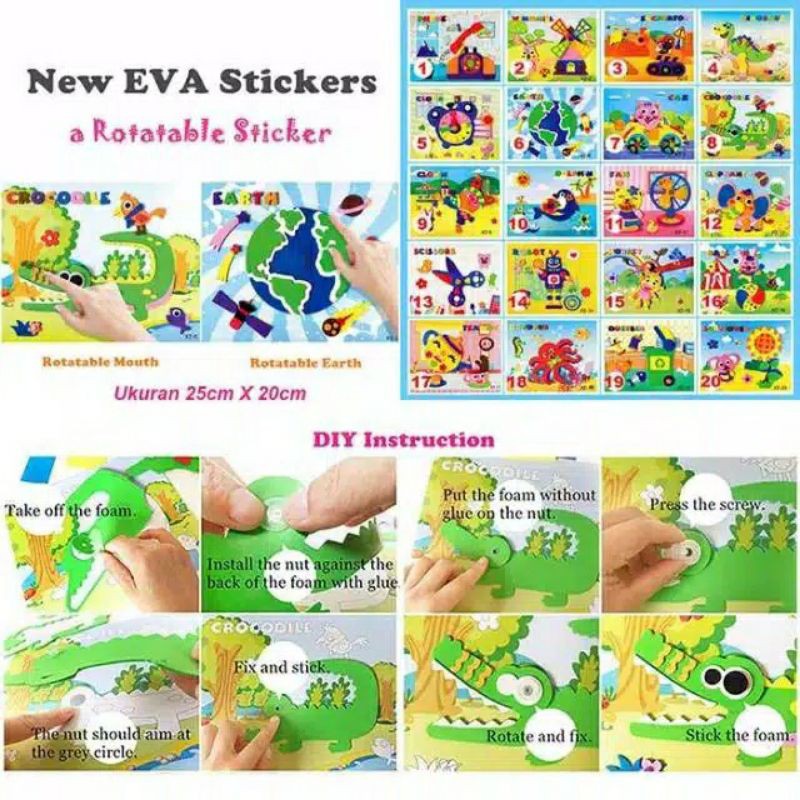 DIY 3D Self Adhesive Eva Foam Puzzle Sticker