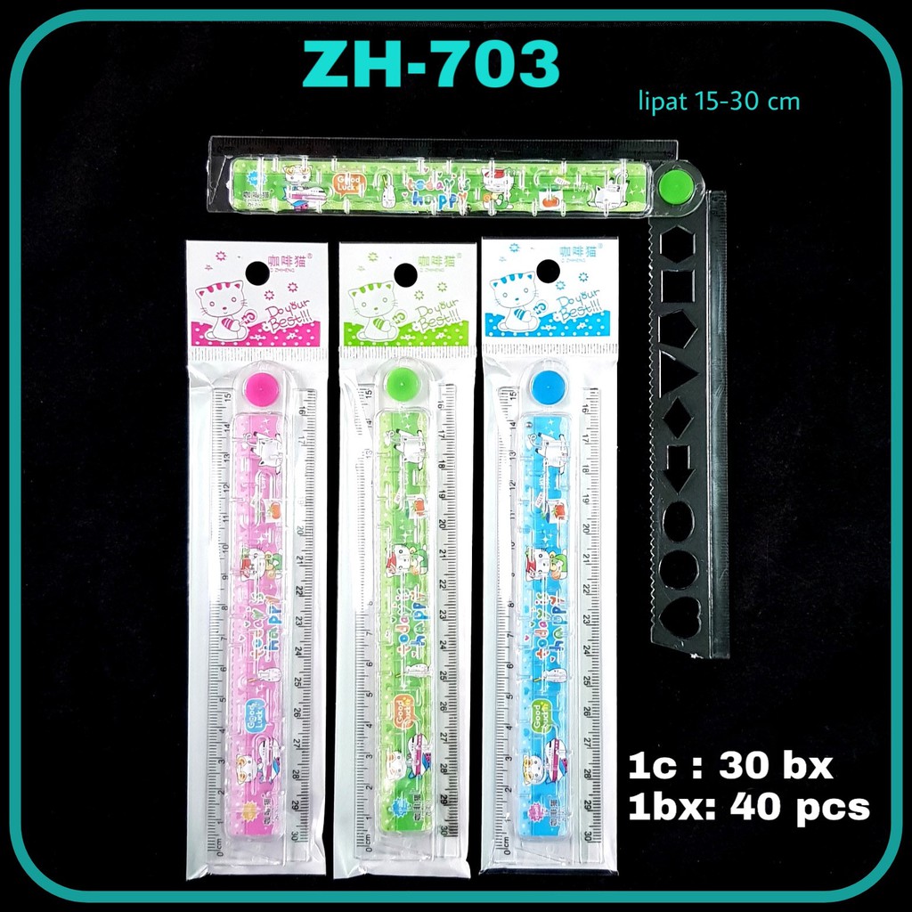 

ILP Penggaris 15-30cm ZH-703 / Penggaris Plastik / Penggaris Lipat