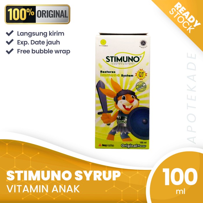 Anak-Vitamin- Stimuno Sirup 100 Ml / Vitamin Anak - Original -Vitamin-Anak 750 Vitamin-Multivitamin-