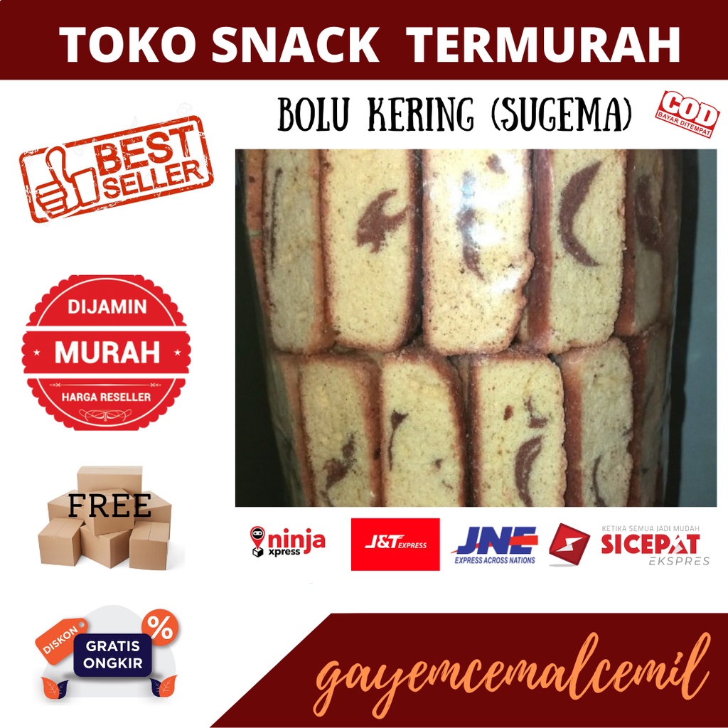 snack kiloan/bolu kering/SUGEMA/bolu kering sugema/250gr/500gr/jajanan murah/cemilan murah/snack murah/jajanan kiloan/cemilan kiloan