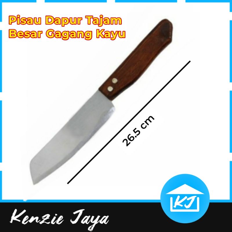 Pisau Dapur Stainless Kayu Jadul Besar Tajam / Pemotong Makanan Buah Sayur