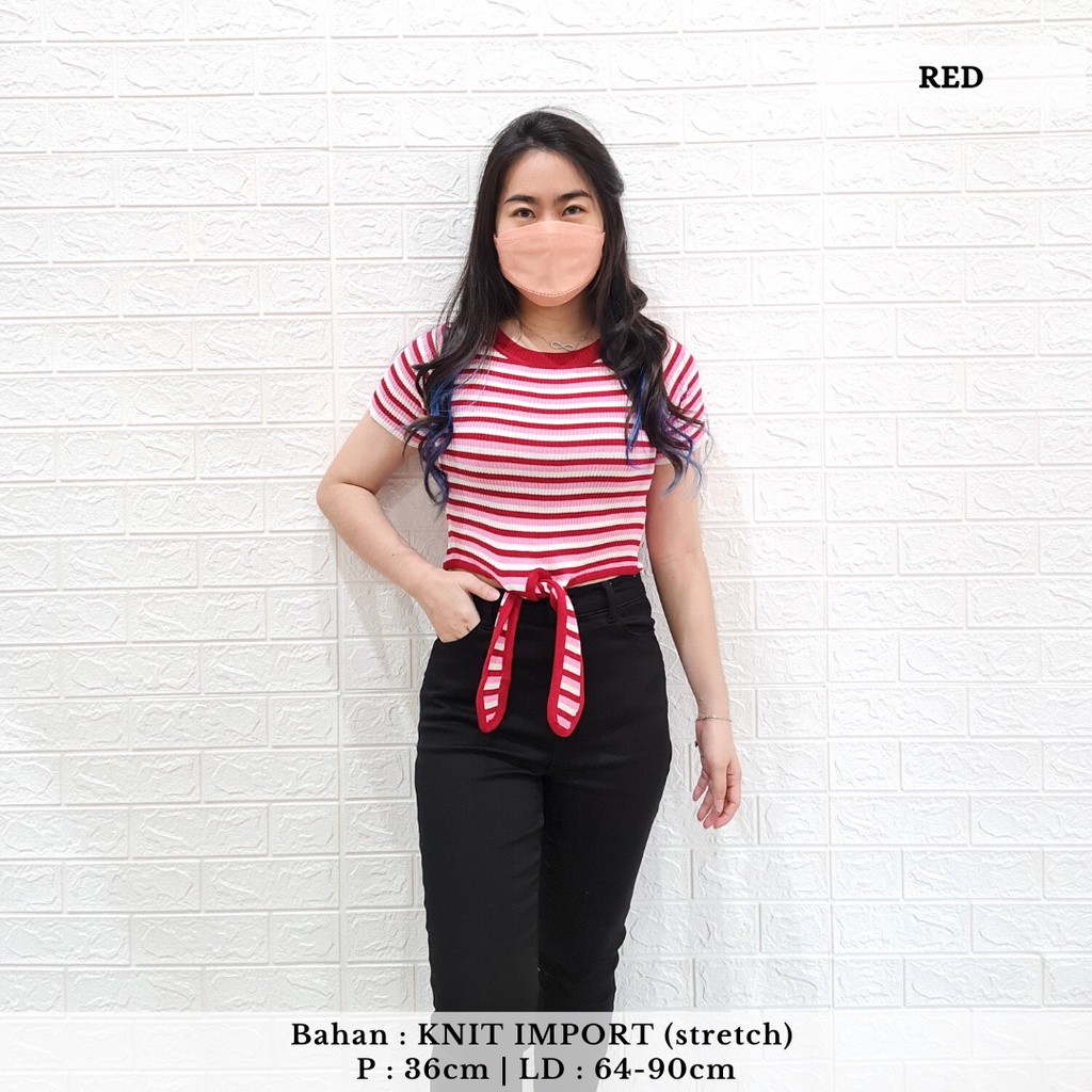 2214 tied stripe crop