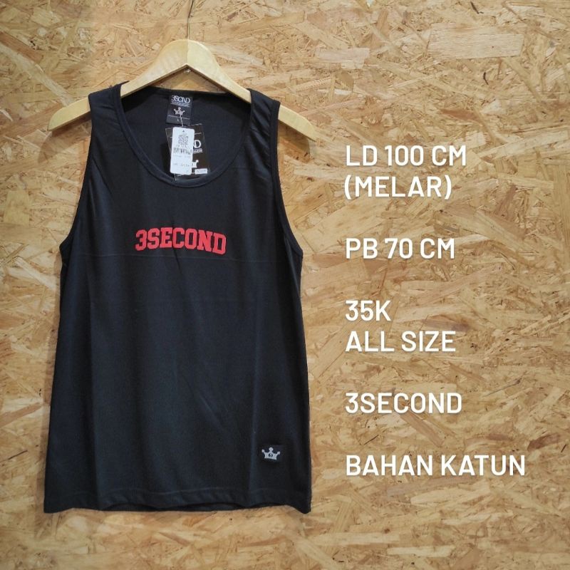 kaos kutung/tanktop 3 second