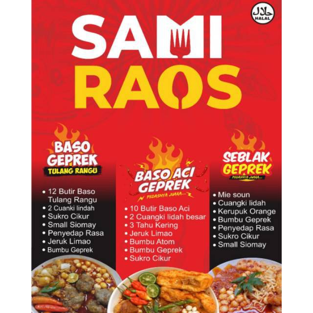 

BASO GEPREK TULANG RANGU / BASO ACI GEPREK / SEBLAK GEPREK SAMIRAOS