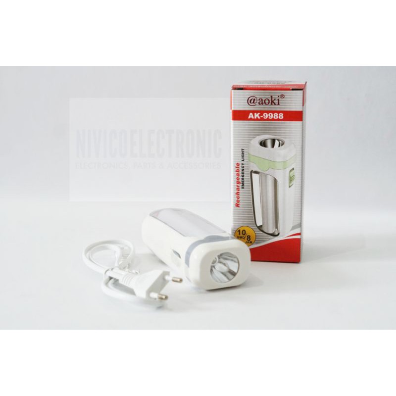 Lampu EMERGENCY SENTER LIGHT LED RECHARGEABLE AOKI PREMIUM AK 9988