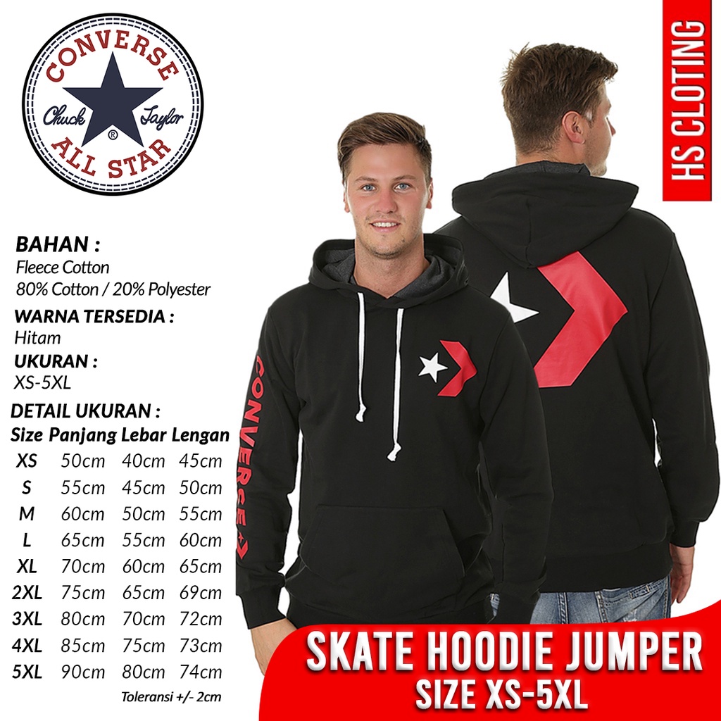 Jaket CONVERSE ALL STAR XS-5XL HOODIE JUMPER CHUCK TAYLOR CHEVRON Big Size XS S M L XL XXL 3XL 4XL 5