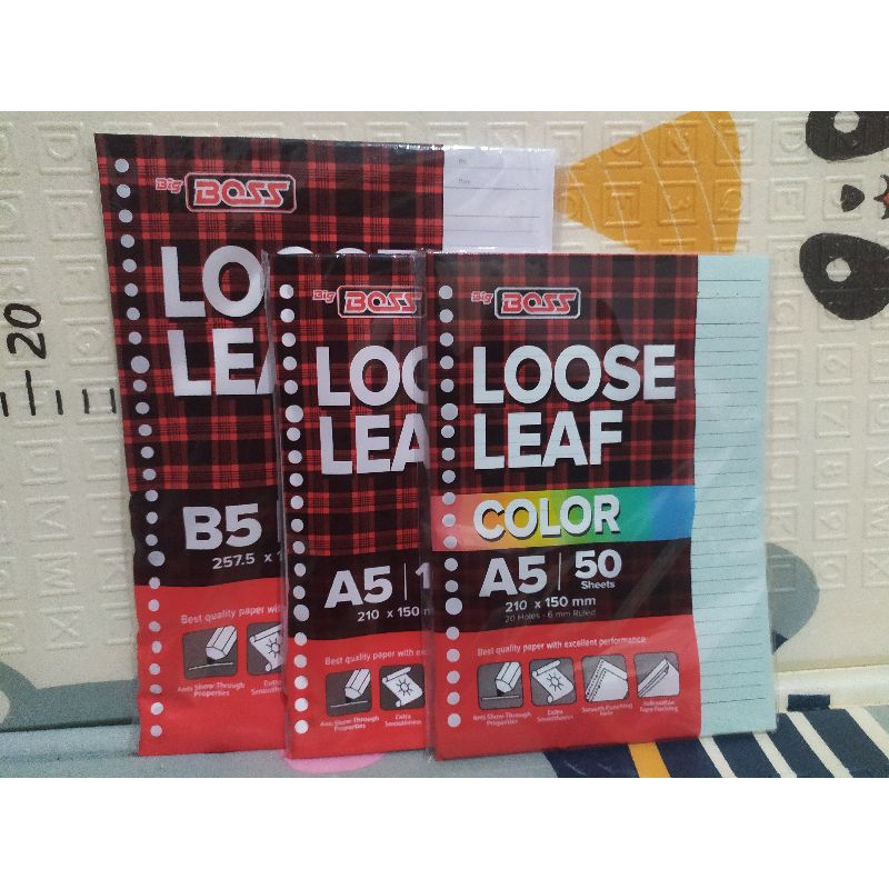 

Loose Leaf BBO B5 100 lbr /B5 isi 50/ A5 isi 50 Loose Leaf / Kertas Binder