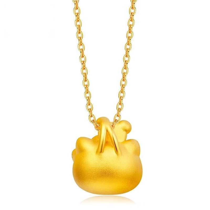 [Ready Stock]Fashion Gold-Plated Hellokitty Gold Pendant Cartoon Necklace