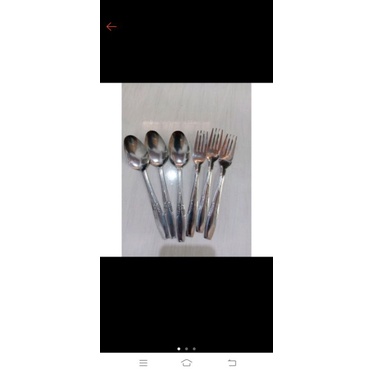 1set 3 pcs sendok makan dan 3 pcs garpu bahan stainless