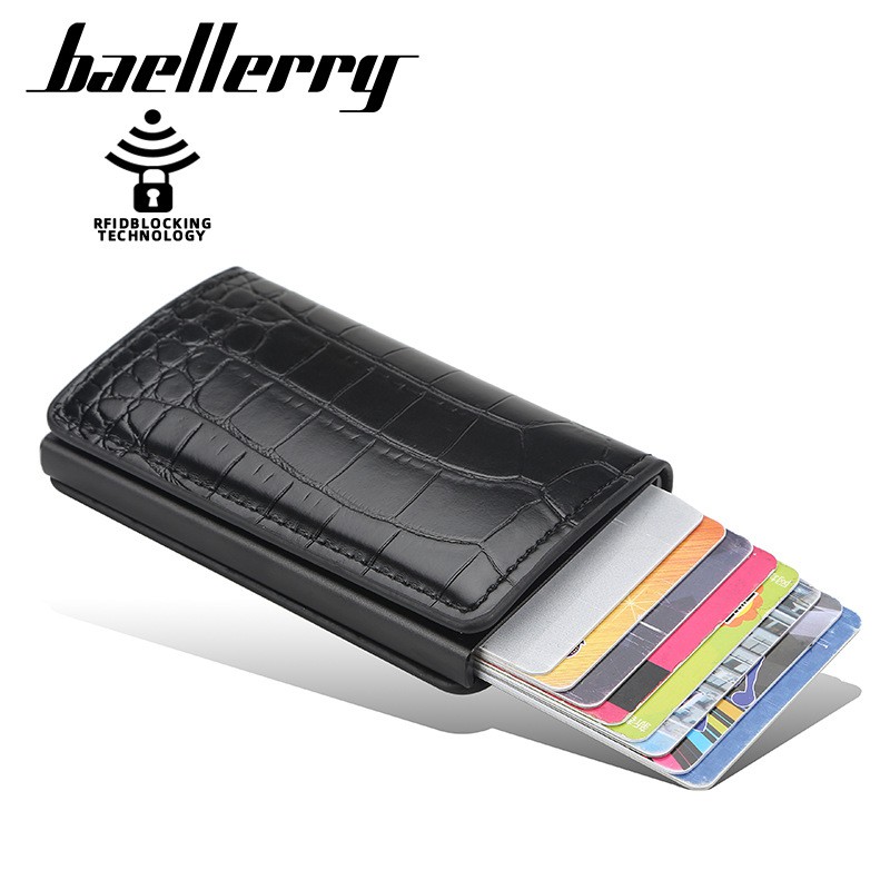 ORIGINAL BAELLERRY DOMPET KARTU LONTAR DENGAN FITUR RFID ANTI PENCURIAN DATA K9130