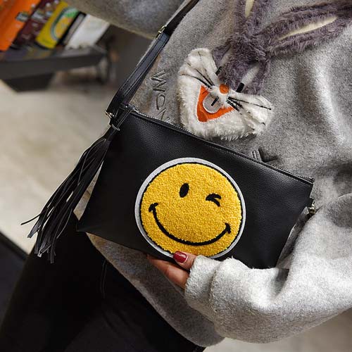 dual sling bag and clutch tas selempang dan tangan emoticon (3J4) bta363