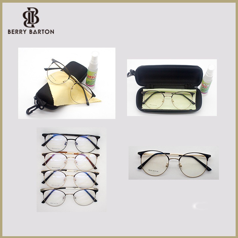 Berrybarton G90-251 1 Paket kacamata  frame+lensa+case+spray frame retro metal unisex