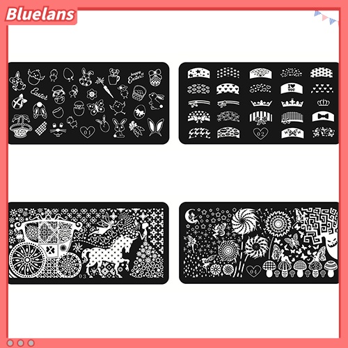 Bluelans Stempel / Cap Kuku Motif Print Untuk Nail Art / Manicure DIY