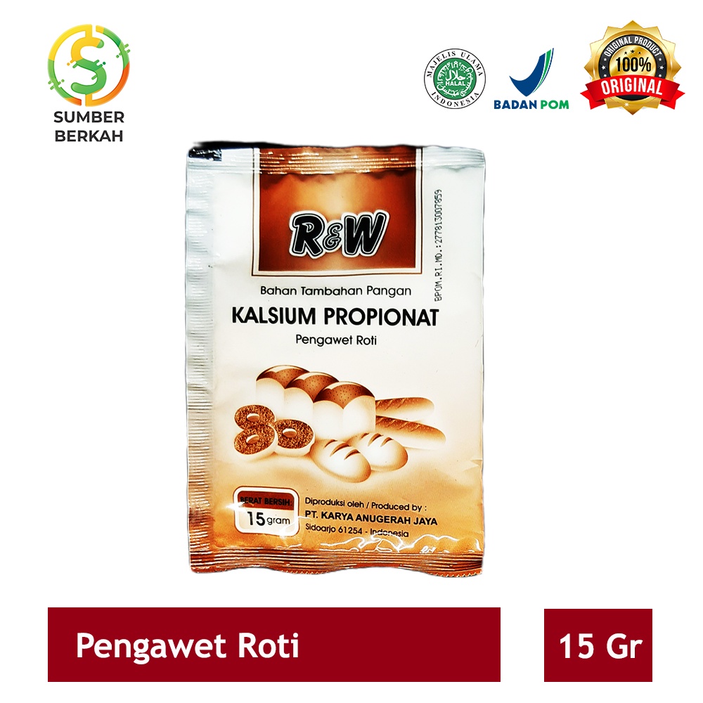 Kalsium Propionat Pengawet Roti Kue Kering Rajawali R&amp;W RW 15 gr