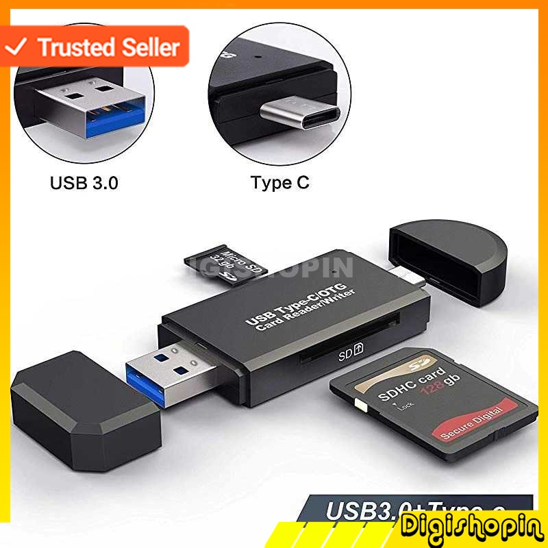 CARD READER - OTG Type C 3 in 1 USB 3.0 Hub Micro SD / USB3.0 SD Card Reader, 4 In 1 Micro SD/TF Car