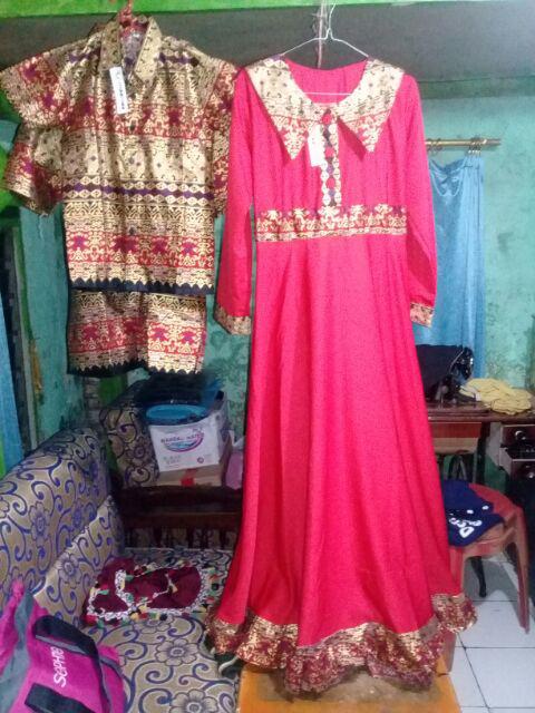 Restock Keluarga Glamour Rempel Couple Family Kapelan Set Keluarga Batik Gamis Jumbo
