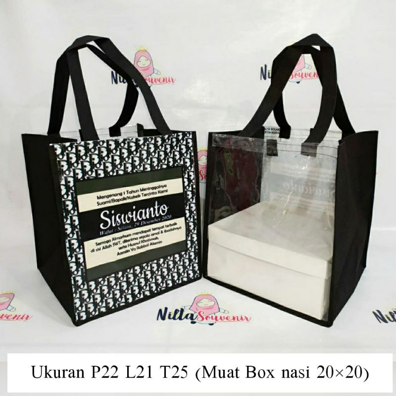Tas Souvenir Tahlilan Haul Mengenang 40 hari 100 hari Meninggal Tas Hajatan Tas Berkat untuk KOTAK N