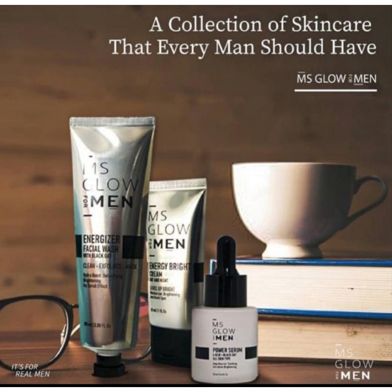 MS Glow Men / MS Glow For Men / serum ms glow men / facial wash ms