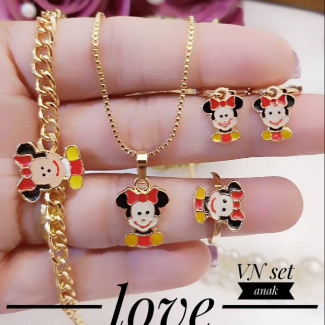 Xuping set perhiasan anak lapis emas 18k 2725k