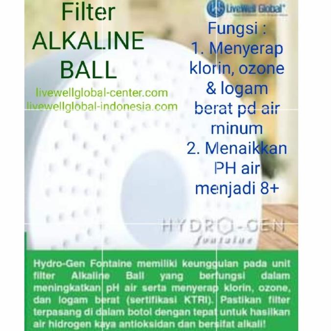 Filter Air Alkaline Ball Batu alkali water 8+ Hydrogen Fontaine