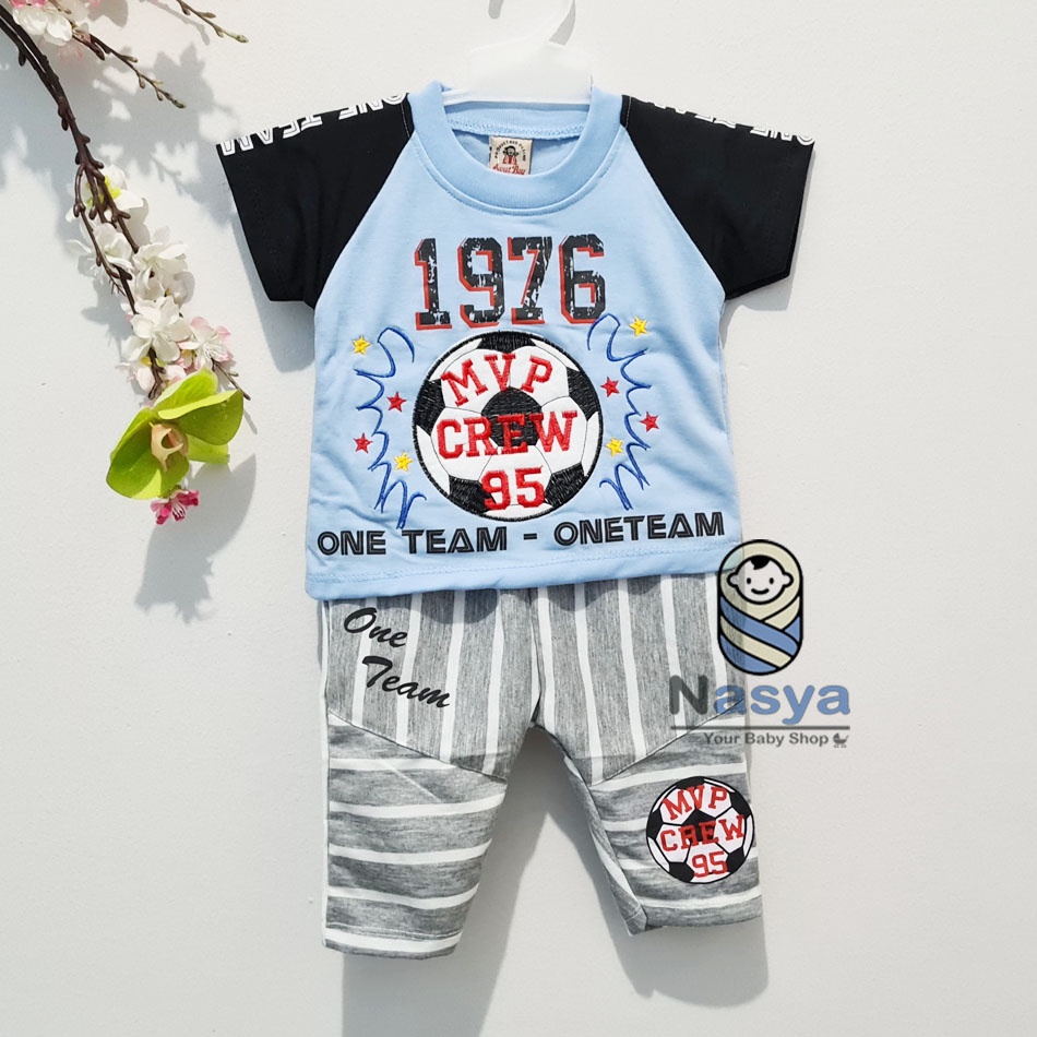 [SL-042] Setelan Baju Anak Laki-laki celana pendek (0-3 bulan)