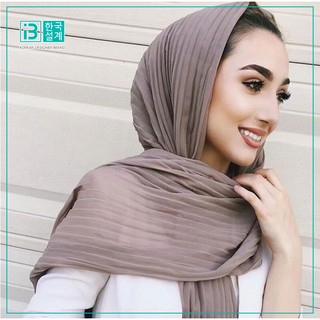 BECCOS Baru Selendang Sifon Lipit Fashion Wanita Jilbab  