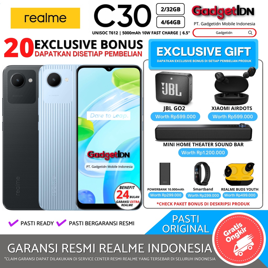 REALME C30 2/32GB 4/46GB GARANSI RESMI REALME