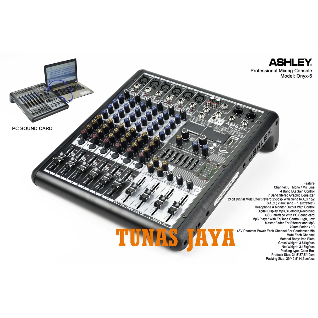 Mixer Ashley Onyx6 Mixer audio Ashley Onyx 6usb bluetooth
