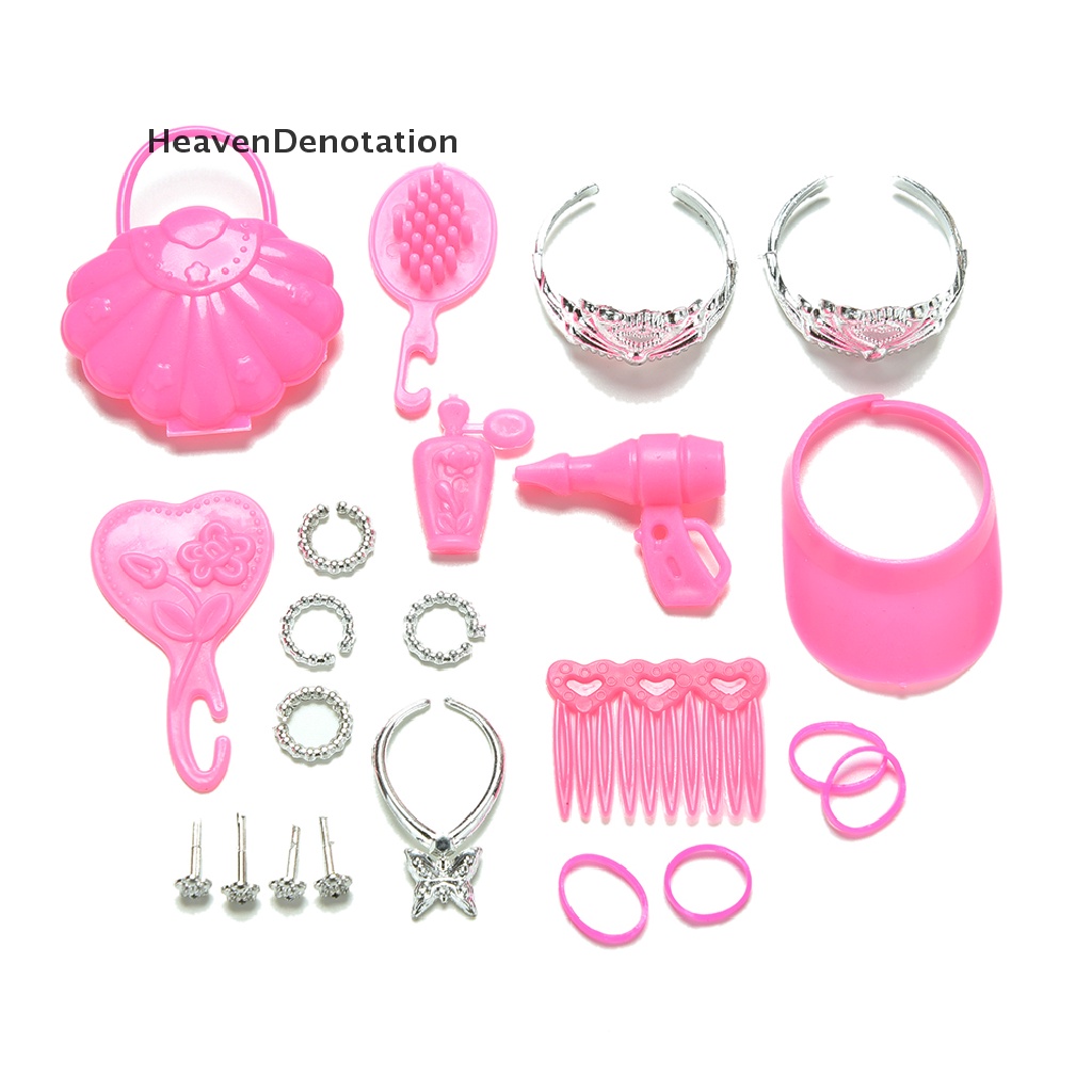 (Heavendenotation) 45pcs / Set Sepatu / Tas / Gelang / Gantungan / Sisir Untuk Aksesoris Boneka Barbie