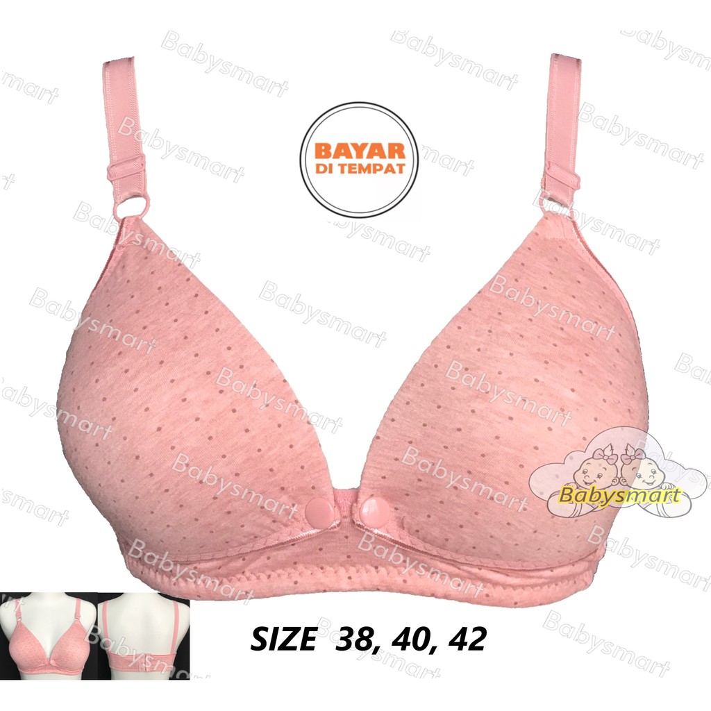 Babysmart - BH / Bra Ibu Menyusui/Nursing BRA QLM 558 Motif POLKADOT Dengan Busa Tanpa Kawat CUP BES