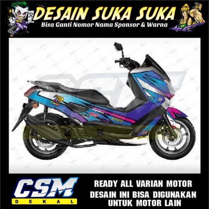 509 Dekal Decal Motor Nmax Xmax Stiker Sticker Striping Body Ungu