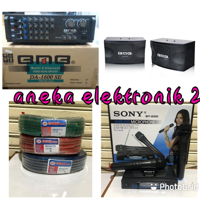 PAKET SPEAKER BMB 10"+AMPLI BMB 1600 SE + MIC WIRELESS GARANSI RESMI