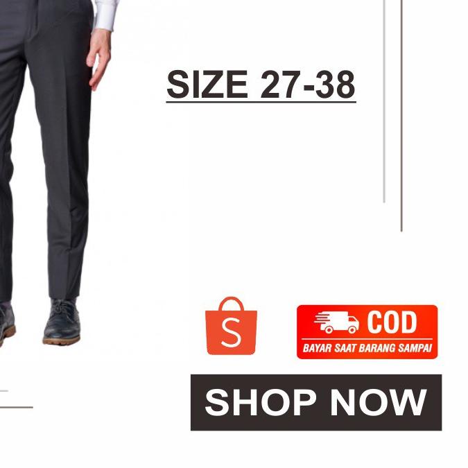 ◙ Zuiter CELANA BAHAN KERJA FORMAL KANTOR PANJANG HITAM DASAR PRIA SLIMFIT ✪