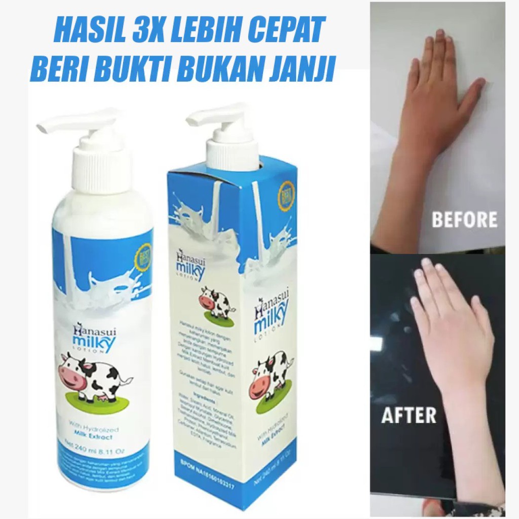 HANASUI Gluta Milky Body Lotion Harum Tahan Lama &amp; Mencerahkan Kulit Dengan Cepat